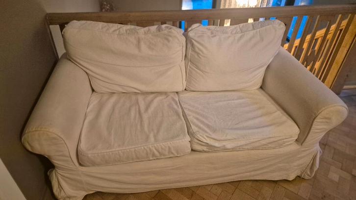canapé 2 places blanc (Ikea ektorp), Maison & Meubles, Fauteuils, Comme neuf, 125 cm ou plus, 75 à 100 cm, Enlèvement