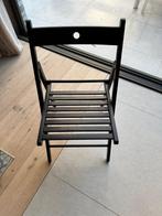 Zwarte houte klapstoelen, Huis en Inrichting, Stoelen, Ophalen, Zwart, Zo goed als nieuw, Vier