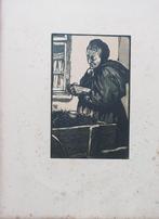 Edward Pellens houtsnede Mosselvrouwken 1907, Antiquités & Art, Art | Lithographies & Sérigraphies, Enlèvement ou Envoi