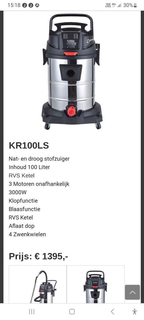 Diverse professionele stofzuigers water en stofzuiger 2 in 1, Tuin en Terras, Hogedrukreinigers, Zo goed als nieuw, Ophalen of Verzenden
