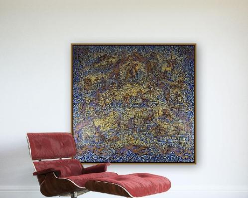 Schilderij van Béatrice Bescond (Buddha 1988), Antiek en Kunst, Kunst | Schilderijen | Modern, Ophalen of Verzenden