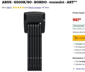 ABUS Bordo Plus - 50% korting beschikbaar voor biedingen