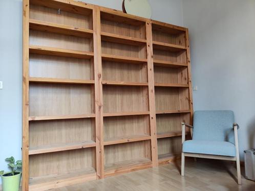 Boekenkast in hout, Huis en Inrichting, Kasten | Boekenkasten, Zo goed als nieuw, 200 cm of meer, 200 cm of meer, 25 tot 50 cm