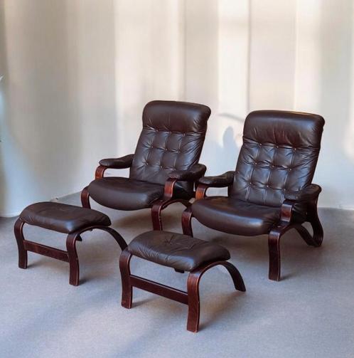 Fauteuils Vintage Ingmar Relling Westnofa Norvège 1960's, Antiek en Kunst, Antiek | Meubels | Stoelen en Sofa's, Ophalen