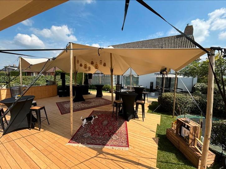 Stretch-tenten te huur (6,5 x10m) incl. opbouw & afbraak, Hobby en Vrije tijd, Feestartikelen | Verhuur, Nieuw, Ophalen