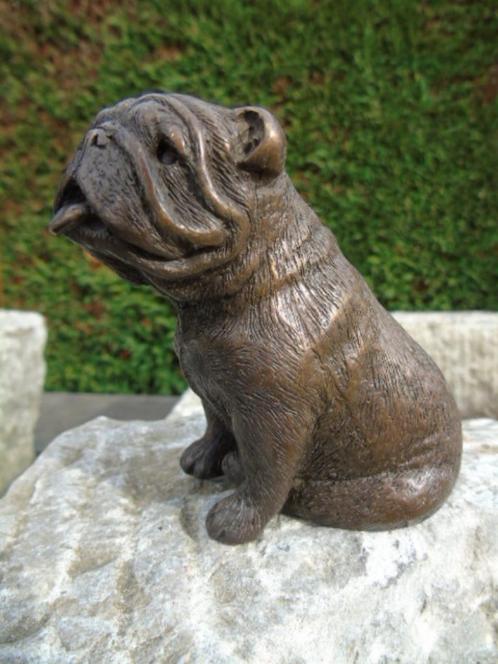 dierenbeeld van een bulldoghond in brons, Antiek en Kunst, Antiek | Brons en Koper, Brons, Ophalen of Verzenden