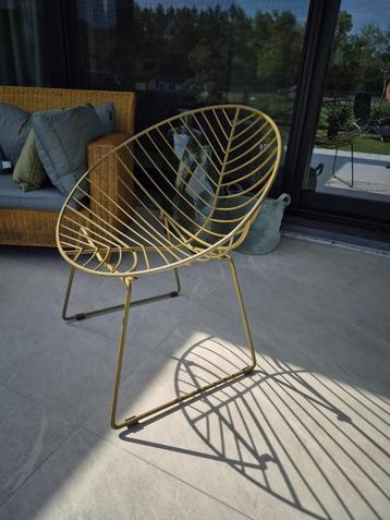 4 Prachtige metalen gouden designstoelen terras beschikbaar voor biedingen