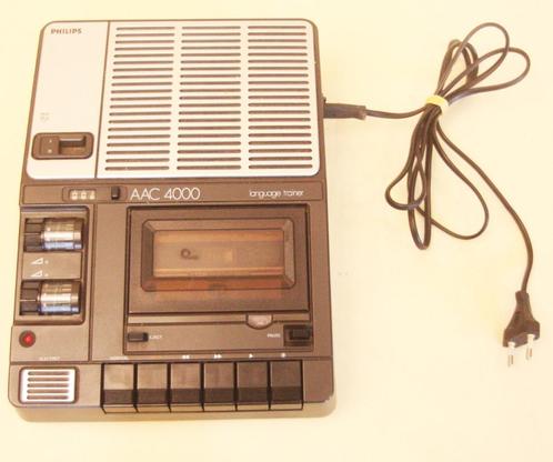 Philips Cassetterecorder / Model ACC4000 Language Trainer, TV, Hi-fi & Vidéo, Decks cassettes, Simple, Philips, Tape counter, Enlèvement ou Envoi