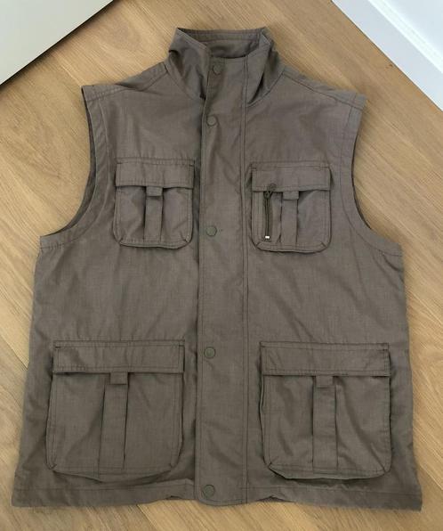 Utility vest - mouwloze vest - bodywarmer Damart XL 50, Kleding | Heren, Bodywarmers, Zo goed als nieuw, Maat 56/58 (XL), Beige