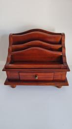 Unieke houten bureau-organizer / brievenhouder met lade, Antiek en Kunst, Ophalen of Verzenden