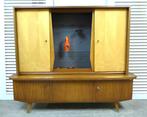 Prachtige vintage midcentury highboard buffet bar kast, Ophalen, Gebruikt, Met deur(en), Glas
