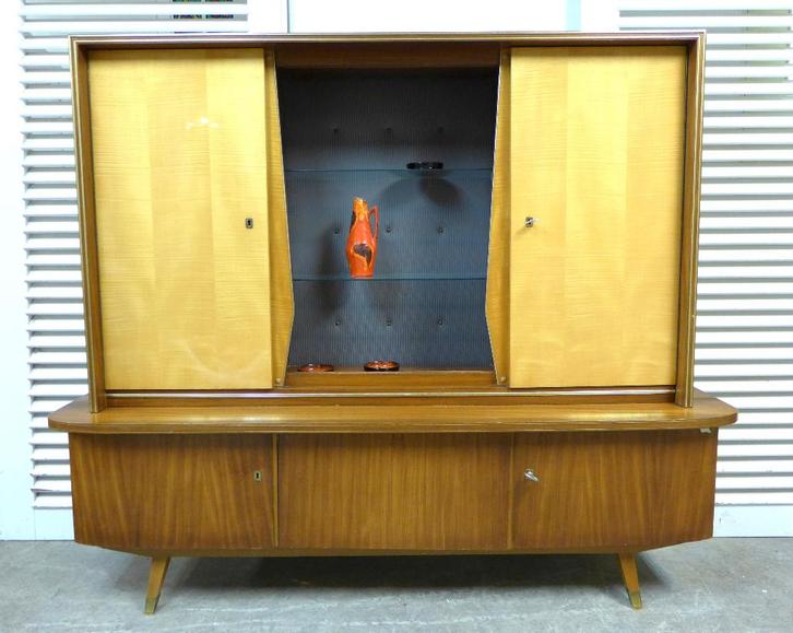 Belle armoire de bar buffet vintage du milieu du siècle, Maison & Meubles, Armoires | Buffets, Utilisé, 100 à 150 cm, 150 à 200 cm