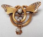 Broche Art Nouveau "vlinder" 18 kt goud,, Handtassen en Accessoires, Antieke sieraden, Goud, Ophalen of Verzenden, Broche