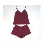Pyjama short d'été rouge bordeaux - Taille estimée: 38, Kleding | Dames, Pyjama's, Ophalen of Verzenden, Gedragen