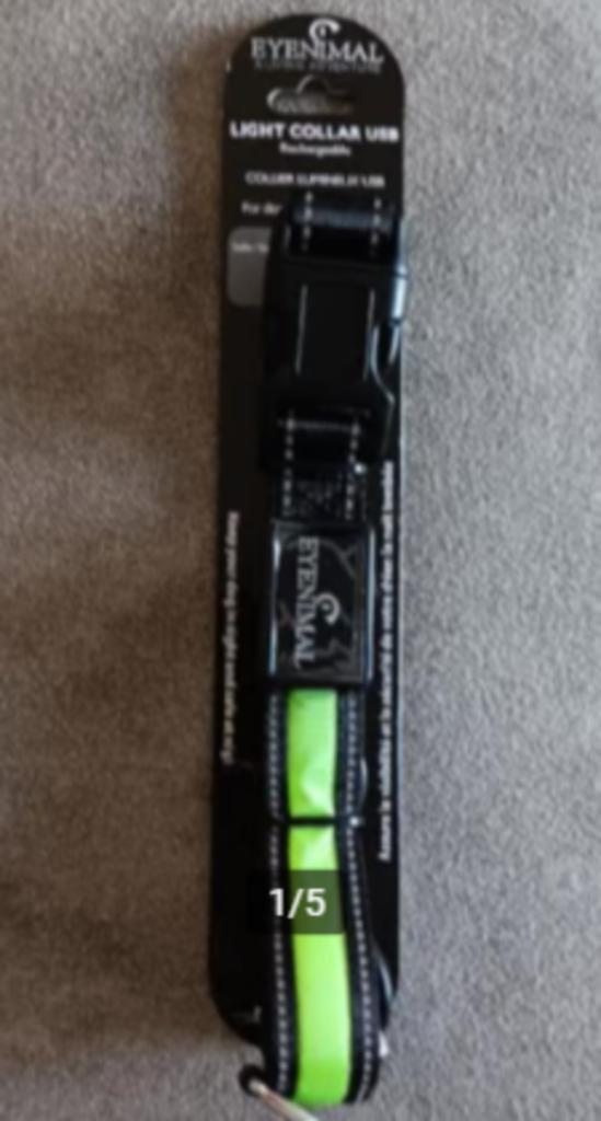 Collier NEUF lumineux jaune rechargeable USB chien, Dieren en Toebehoren, Honden-accessoires, Nieuw, Ophalen of Verzenden