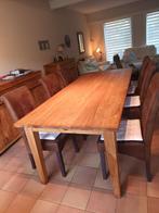 EETTAFEL EN 8 STOELEN, Huis en Inrichting, Ophalen, Gebruikt, Teakhout