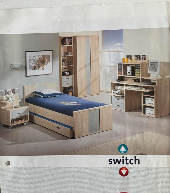 Volledige jeugdkamer “Switch” - 6-delig, Huis en Inrichting, Slaapkamer | Complete slaapkamers, Gebruikt, Eenpersoons, Ophalen