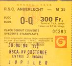 Ticket RSC Anderlecht, Verzamelen, Sportartikelen en Voetbal