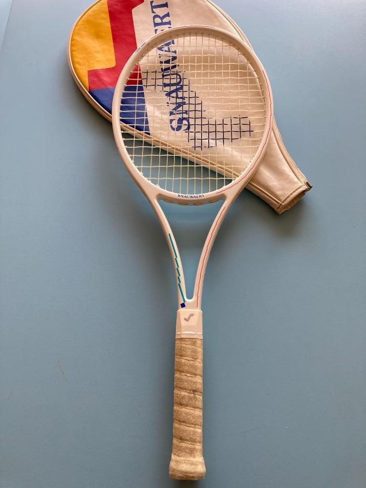 Snauwaert vintage tennisracket (wit, L3, met hoes), Sport en Fitness, Tennis, Gebruikt, Racket, Overige merken, L3, Ophalen of Verzenden