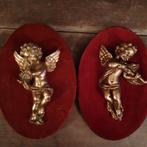 2 anges vintage sur fond de velours, Envoi, Maison et Meubles