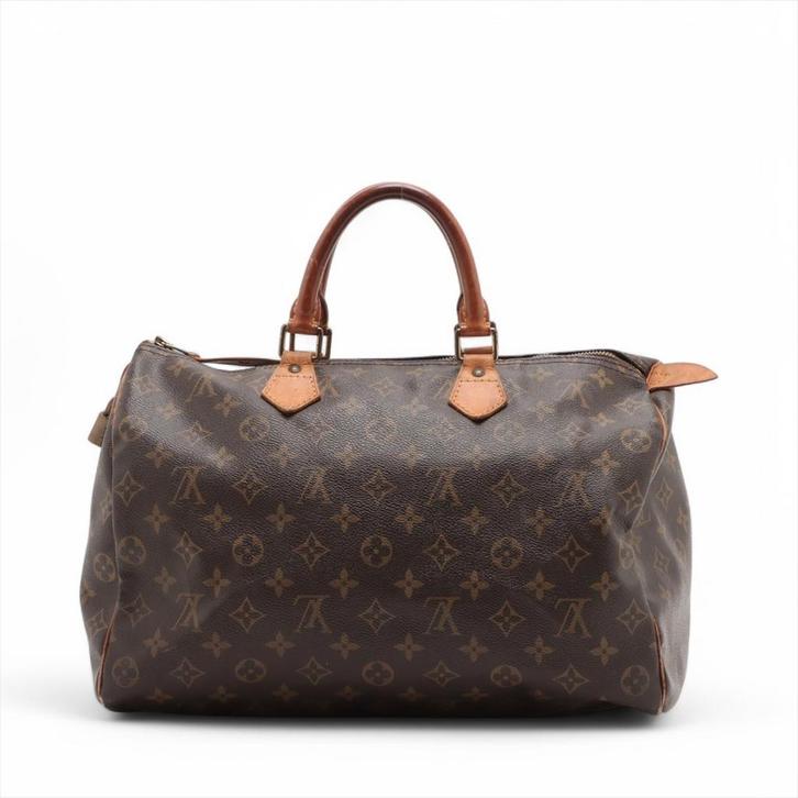 Louis Vuitton Speedy 35 monogram, Handtassen en Accessoires, Tassen | Damestassen, Gebruikt, Handtas, Bruin, Verzenden