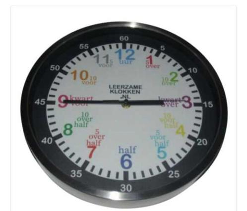 leerzame klok 30 cm zwart gekleurd nieuw, Handtassen en Accessoires, Horloges | Kinderen, Nieuw, Jongen of Meisje, Overige kleuren