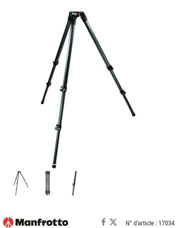 Pied Caméra Manfrotto 535 MPRO avec tête MVH502 AH beschikbaar voor biedingen