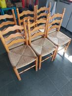 6stoelen massief den, Ophalen, Riet of Rotan, Bruin, Zo goed als nieuw