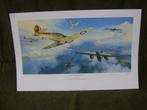 Poster " Hurricanes into battle"., Verzamelen, Militaria | Tweede Wereldoorlog, Ophalen of Verzenden, Luchtmacht, Foto of Poster