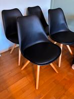 Eetkamerstoelen zwart 4 stuks, Huis en Inrichting, Stoelen, Ophalen, Gebruikt, Zwart, Vier
