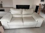 Italsofa zetel 2 zit leer beige/wit, Huis en Inrichting, Ophalen, Gebruikt, Leer