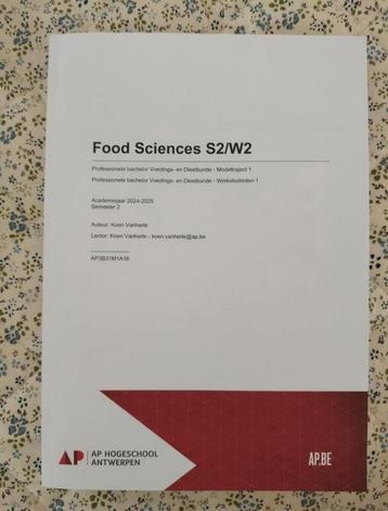 Cursus Food Sciences , AP Hogeschool, voedings en dieetkunde beschikbaar voor biedingen