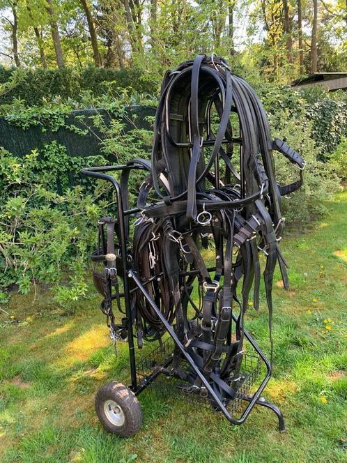 Tweespantuig IDEAL leathertech met ombouw enkelspantuig, Dieren en Toebehoren, Paarden en Pony's | Hoofdstellen en Tuigage, Gebruikt