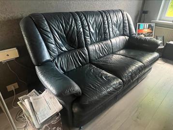 Kalfslederen 2 zits en 3 zitssalon., Enlèvement, Utilisé