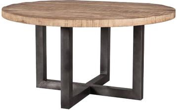 Table à manger NEUVE - ELEONORA 150 x 150 - Manguier & Acier disponible aux enchères