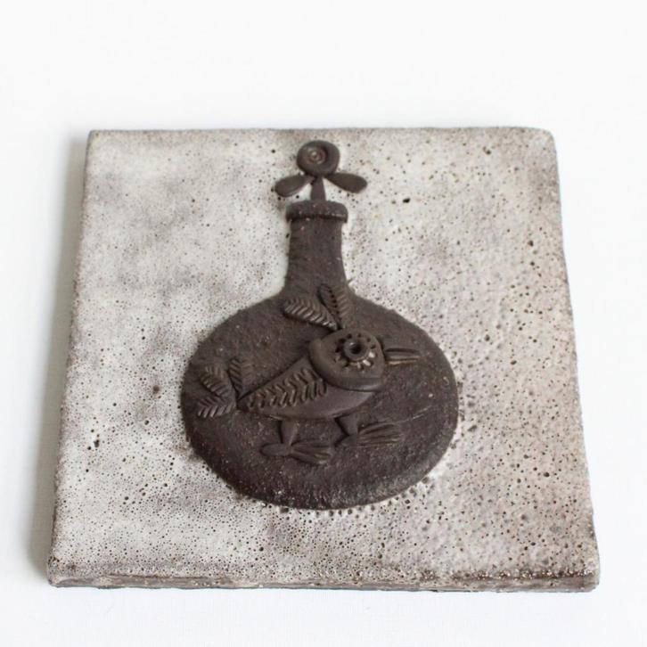 Klein vintage decoratief wandbord - Dour - MHB, Antiek en Kunst, Antiek | Keramiek en Aardewerk, Ophalen of Verzenden