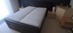 Boxspring bruin 1.60 m x 2.00 m, Comme neuf, Brun, Enlèvement, 200 cm
