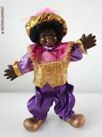 Authentieke etalage zwarte Piet pop - 22cm, paars/goud/roze, Diversen, Verzenden