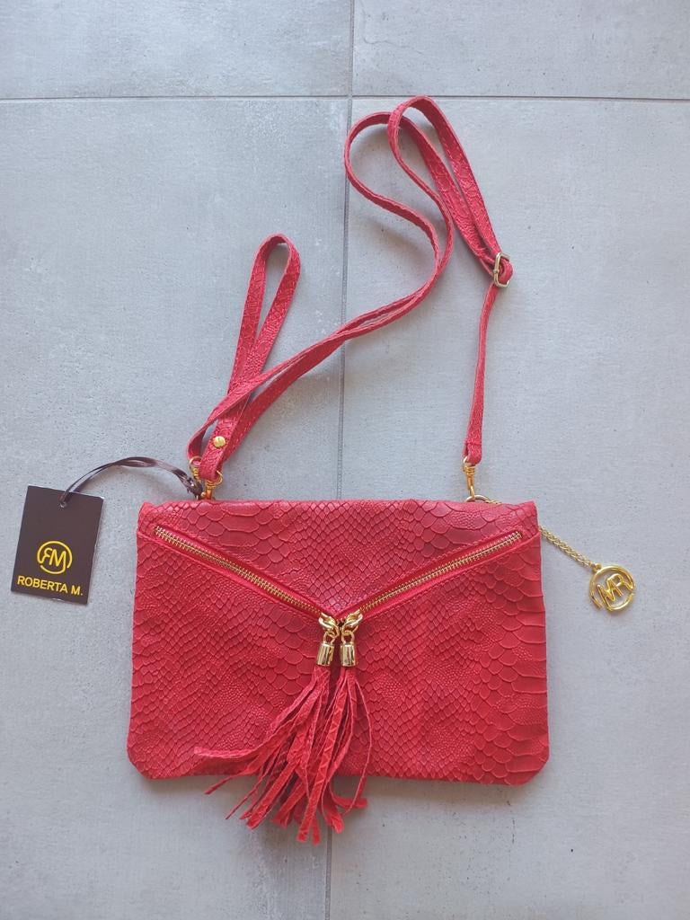 Sac pochette rouge python de marque Roberta M. neuf, Bijoux, Sacs & Beauté, Sacs | Sacs Femme, Neuf, Sac de soirée, Rouge, Envoi