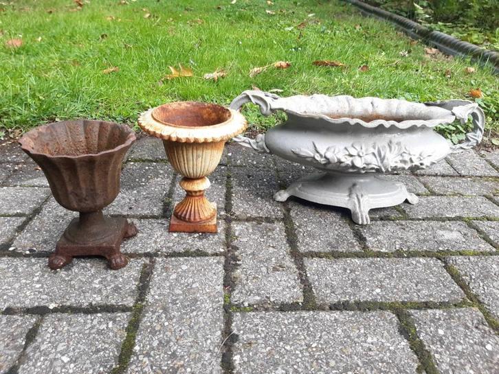 Gietijzeren tuinvazen, gietijzer coupe, Tuin en Terras, Tuinvazen, Gebruikt, Ophalen of Verzenden