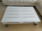 Lage witte salontafel, Huis en Inrichting, Tafels | Salontafels, Ophalen, Gebruikt, 100 tot 150 cm, 50 tot 100 cm