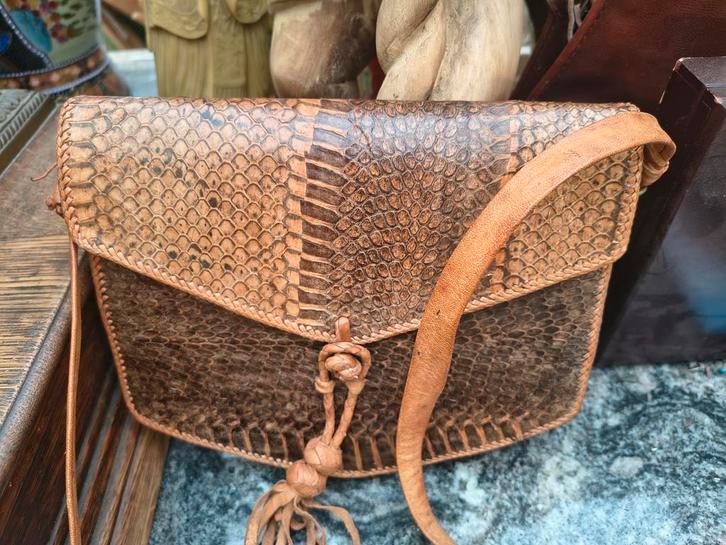 Vintage Handtas in Echt Slangenleder Te Koop Intermassa BV, Handtassen en Accessoires, Tassen | Schoudertassen, Zo goed als nieuw