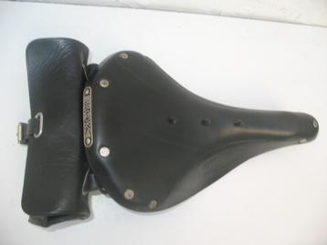 Brooks vintage zadel +zadeltas, Fietsen en Brommers, Fietsonderdelen, Gebruikt, Algemeen, Ophalen of Verzenden, Brooks