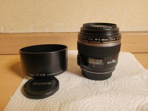 Objectif Canon EF-S 60mm f/2.8 Macro USM, Audio, Tv en Foto, Foto | Lenzen en Objectieven, Gebruikt, Macrolens, Ophalen of Verzenden