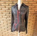 (19)- chemisier femme t.38 noir et rouge - my way -, Maat 38/40 (M), Zwart, Ophalen of Verzenden, Zo goed als nieuw