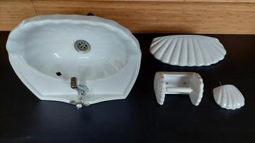 Lave-mains avec porte-papier toilette, porte-savon et tablet