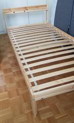 Grenen bedframe van 90x200 en lattenbodem (IKEA), Ophalen, 90 cm, Eenpersoons, Zo goed als nieuw