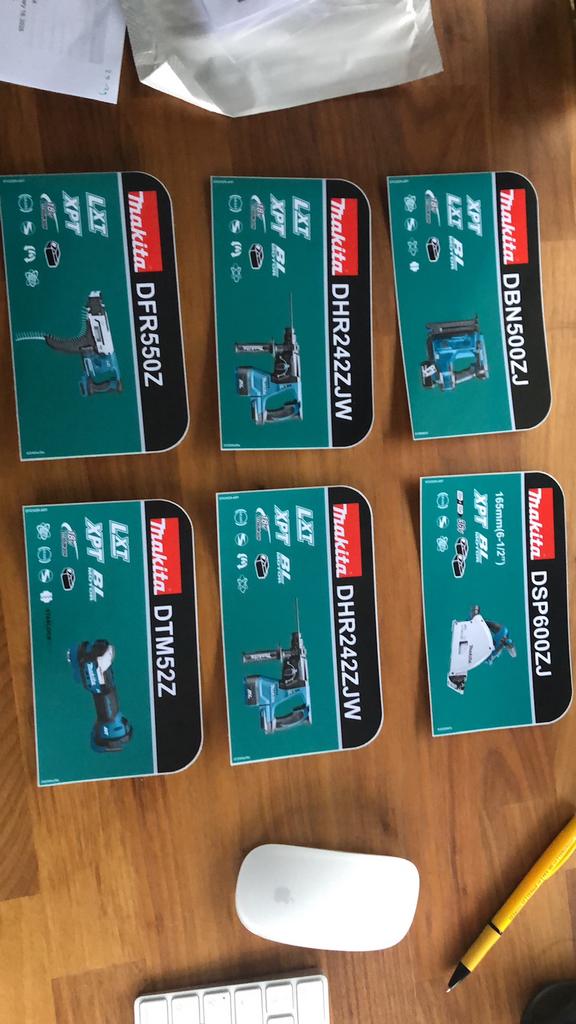 Sticker Makita Mbox (alle gereedschappen), Motoren, Accessoires | Stickers, Verzenden