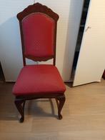 Vintage stoel met rood leder., Huis en Inrichting, Ophalen, Rood