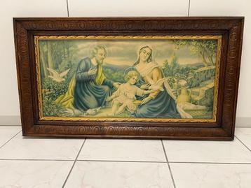 Vintage- Religieuze afbeelding Heilige Familie beschikbaar voor biedingen